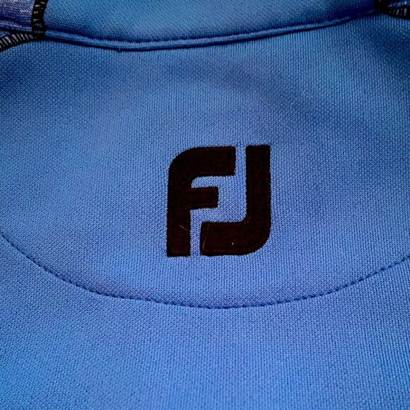 Men's FootJoy Quarter Zip Long-sleeved Golf Shirt - Blue - Size Medium - Picture 3 of 9